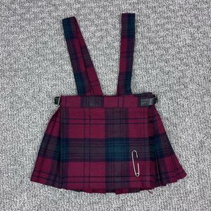 O’Neil Of Dublin Skirt Childrens Kilt Wool Blend Tartan Plaid Red Ages 1 to 2